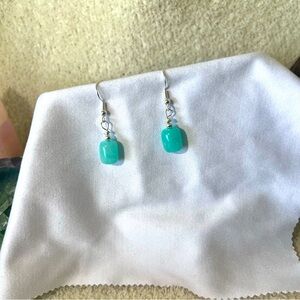 Tiffany blue color earrings.